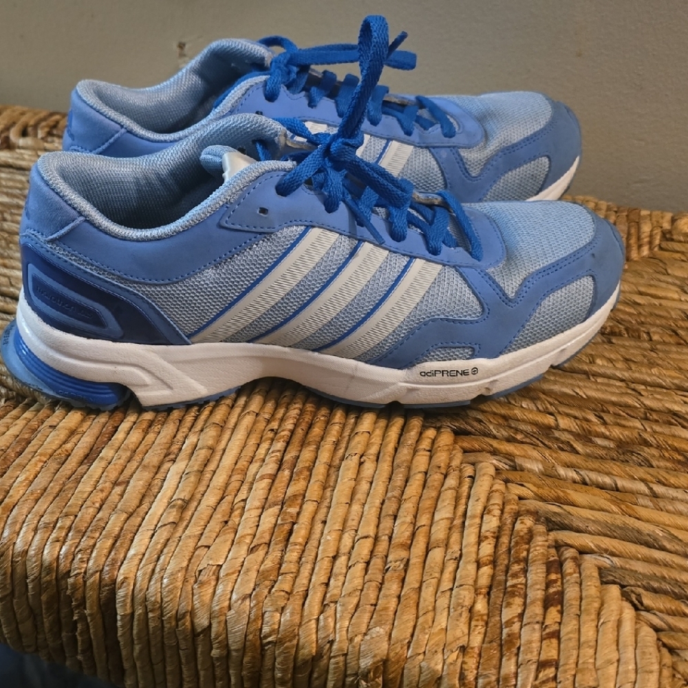 Womans Adidas Marathon 10 Ng W in Baby Blue and White Size 8